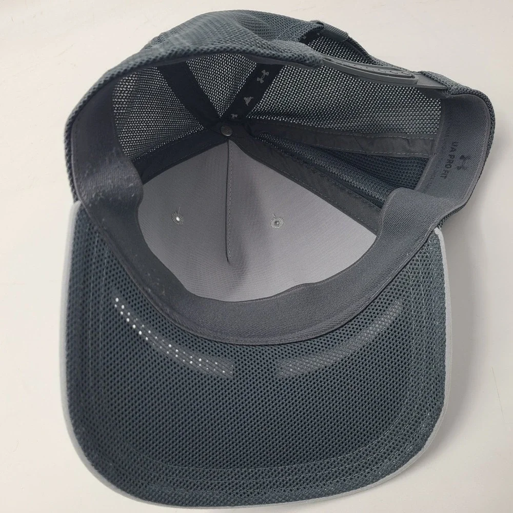 Under Armour Hat Snapback Trucker Mesh Gray Project‎ Rock Brahma Bull Logo Men